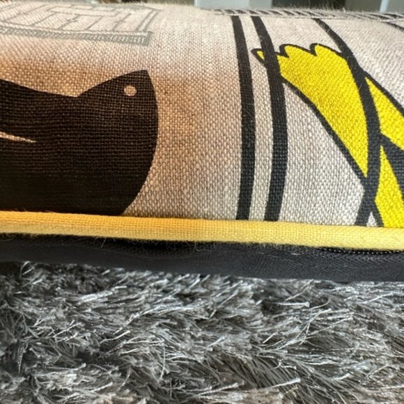 MODSHOP THROW PILLOW -BIRD CAGES-SILK SCREEN ON LINEN - MODER GLAM RETRO VIBE - Picture 7 of 8